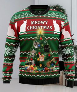 Cat Meowy Ugly Christmas Sweater Thankgiving Gift Men Women