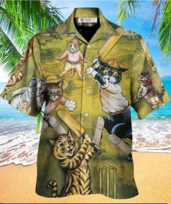 Cat Play Cricket Funny We Love Cricket Hawaiian Shirt