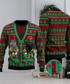 Cat Pocket Xmas Ugly Christmas Sweater Gift For Family