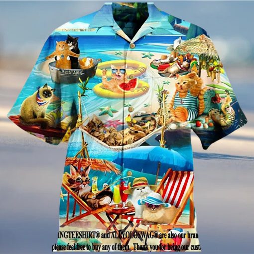 Cat Soft Beach For Cat Lover Vintage Button Down Summer Vibe Hawaiian Shirt