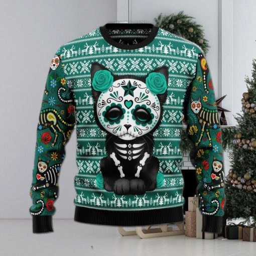 Cat Sugar SkulL Special Design Christmas 3D Sweater