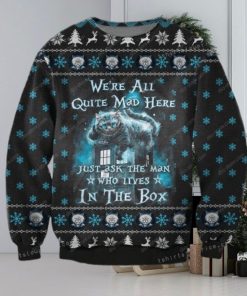 Cat Were All Quite Mad Here Alice In Wonderland For Womens Ugly Sweater