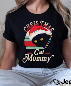 Cat hat santa christmas cat mommy shirt