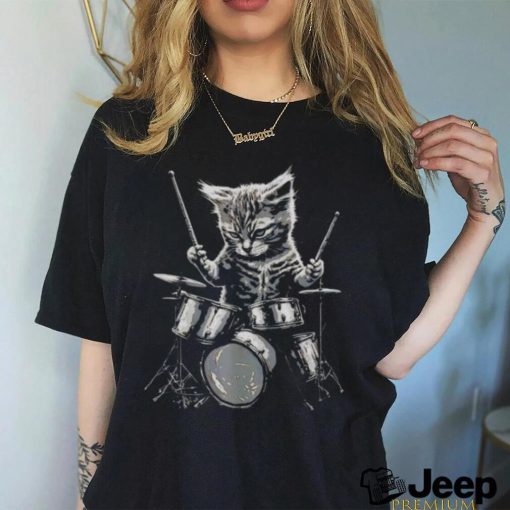 Cat kitty drums shirt