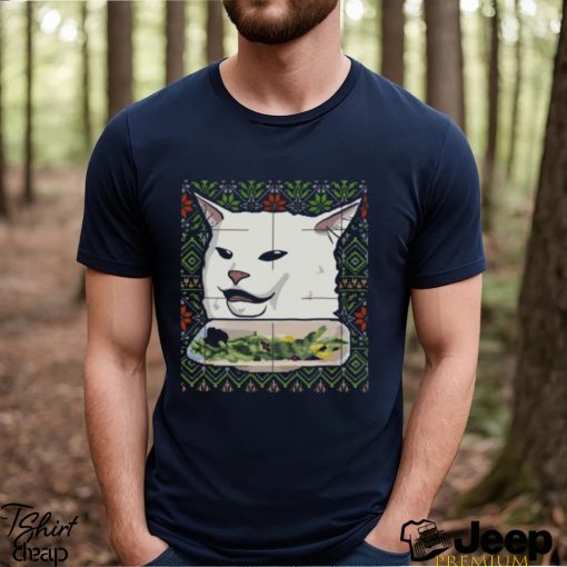 Cat meme dinner ugly sweater christmas funny design png shirt