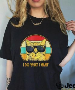 Cat wear glass I do what I want vintage shirt