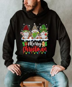 Caterpillar Cute Gnomes Merry Christmas Light Family Gnome Xmas Matching Long Sleeve T shirt