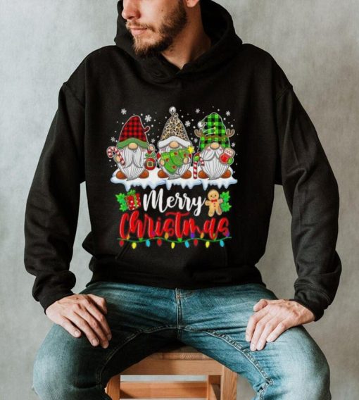 Caterpillar Cute Gnomes Merry Christmas Light Family Gnome Xmas Matching Long Sleeve T shirt