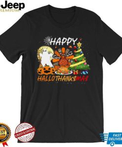 Caterpillar Funny Halloween Thanksgiving Christmas Happy Hallothanksmas Long Sleeve T shirt