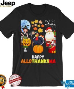 Caterpillar Happy Hallothanksmas Funny Halloween Thanksgiving Christmas Long Sleeve T shirt