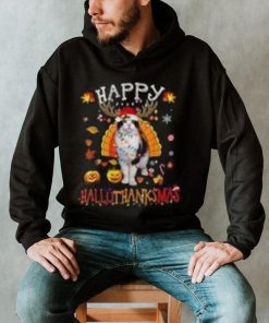 Caterpillar Happy Hallothanksmas Gnomes Halloween Thanksgiving Christmas T shirt