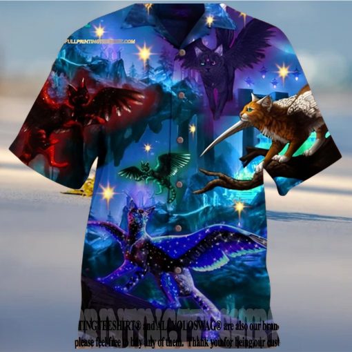 Cats Fly Love Dark Father’s Day Cat Vintage Beach Full Printing Hawaiian