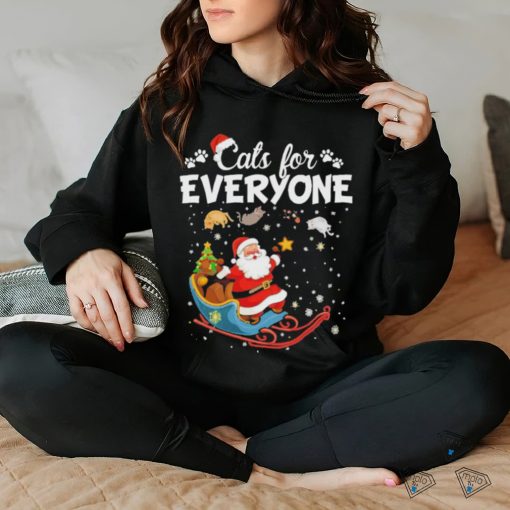 Cats For Everyone Happy Christmas Santa Claus In Sleigh With Cats T shirt