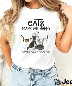 Cats Make Me Happy Humans Make My Head Hurt Tee Shirt