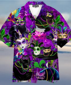 Cats Mardi Gras Carnival HL1536 All Over Print Hawaiian Shirt