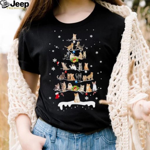 Cats Pine Tree Christmas Shirt