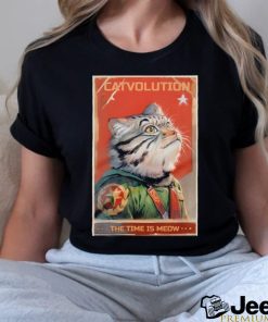 Catvolution the time is meow shirt