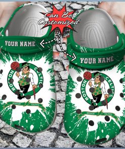 Celebrate Court Heroes Personalized Boston Celtics Basketball Clog Shoes