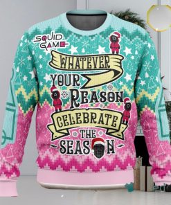 Celebrate The Season Squid Game 3D Ugly Christmas Sweater Unisex Christmas Sweater For Men And Women