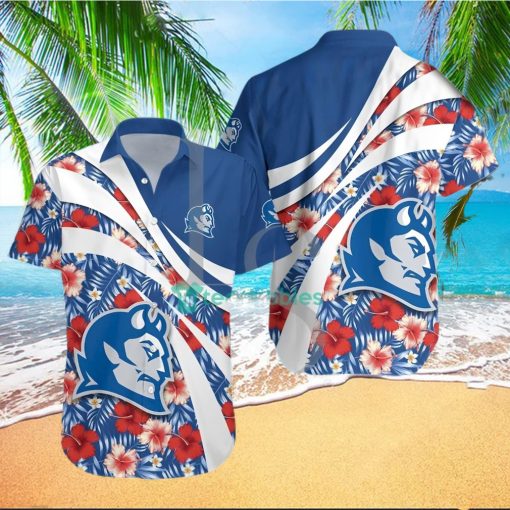 Central Connecticut Blue Devils NCAA Hibiscus Tropical Flower Hawaiian Shirt