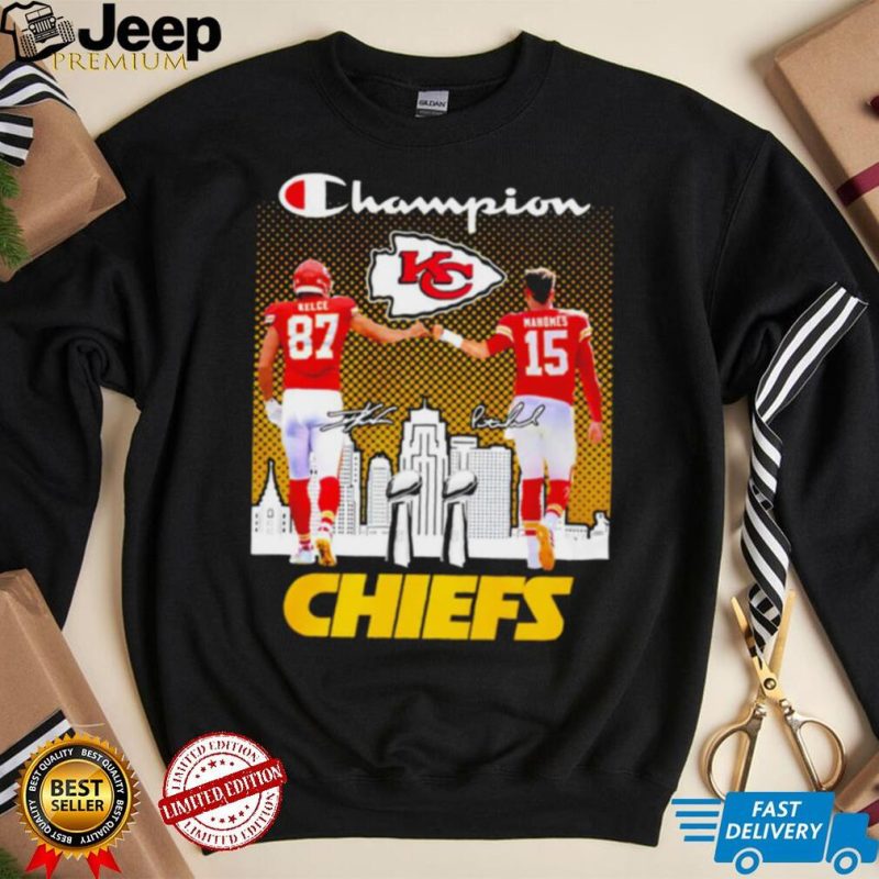 Champion Travis Kelce And Patrick Mahomes Kansas City Chiefs Signature ...