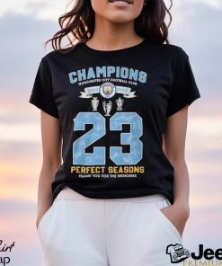 Champions Manchester City Football Club 2023 Perfect Seasons Thank You For The Memories T Shirt