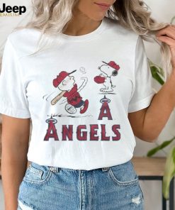 Charlie Brown And Snoopy Playing Baseball Los Angeles Angels MLB 2023 Shirt