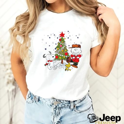 Charlie Brown and Snoopy Christmas tree shirt