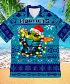 Charlotte Hornets Baby Yoda Star Wars Funny Hawaiian Shirt New For Fans Gift Christmas Holidays