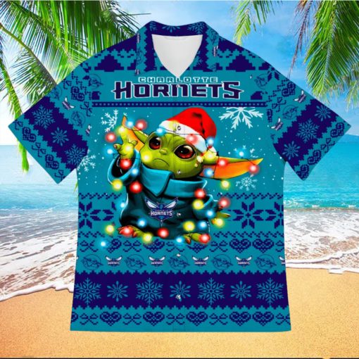 Charlotte Hornets Baby Yoda Star Wars Funny Hawaiian Shirt New For Fans Gift Christmas Holidays