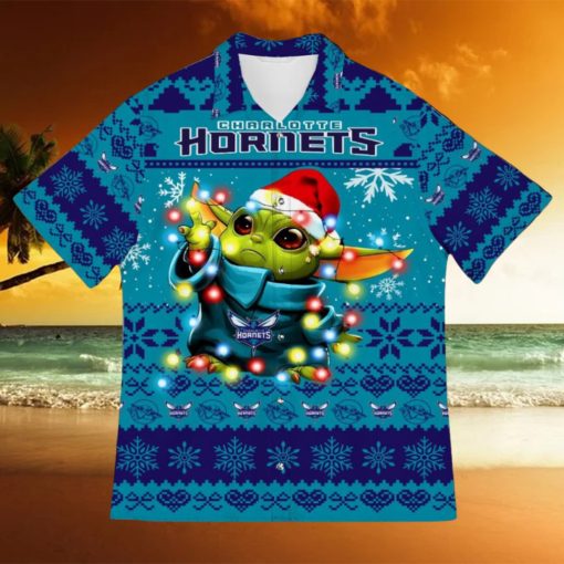 Charlotte Hornets Baby Yoda Star Wars Sports Football American Ugly Hawaiian Shirt Gift Christmas