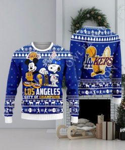 Cheap Mickey And Snoopy Los Angeles Dodgers Ugly Christmas Sweater