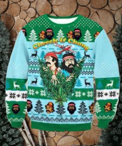 Cheech And Chong Cannabis 2023 Holiday Gift Ugly Sweater For Men And Women