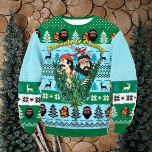 Cheech And Chong Cannabis 2023 Holiday Gift Ugly Sweater For Men And Women