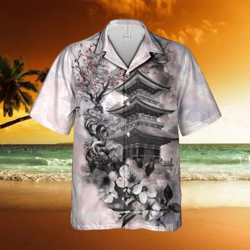 Cherry Blossoms In The Sky And Clouds In Japan Hawaiian Shirt Summer Gift For Men And Women