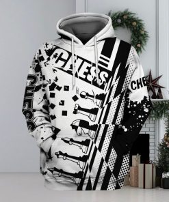 Chess Play Game Black And White 3d All Over Print Hoodie