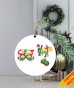 Chest And Nuts Funny Christmas Grinch Hand Holding Boobs Christmas 2023 Holiday Ornament