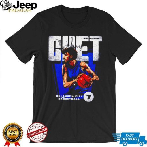 Chet Holmgren number 7 Oklahoma City Thunder basketball player pose signature gift shirt