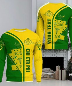 Chi Eta Phi In My Heart Yellow 3D Sweater Community Custom Name Logo For Men And Women Gift Christmas