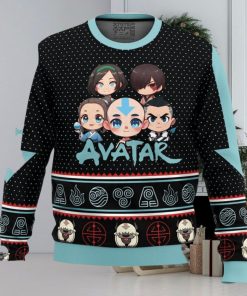 Chibi Avatar The Last Airbender Ugly Christmas Sweater Holiday Gift Christmas Sweater