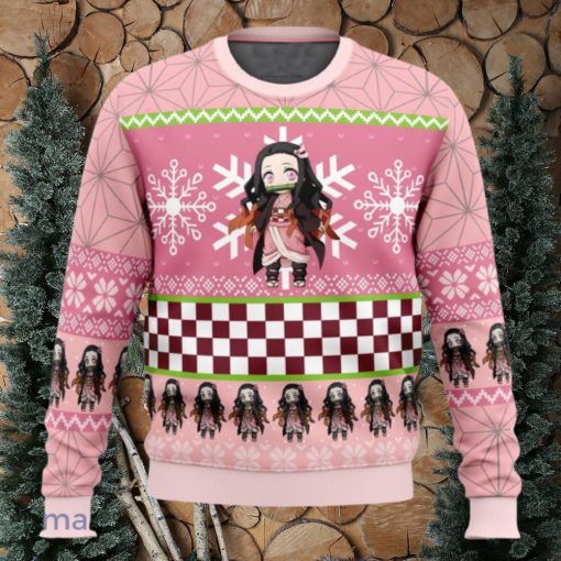 Chibi Christmas Nezuko Kamado Demon Slayer Xmas Ugly Christmas Sweater Christmas Gift For Men And Women