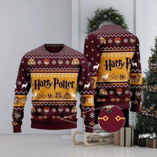 Chibi Harry Potter Characters Ugly Christmas Sweaters