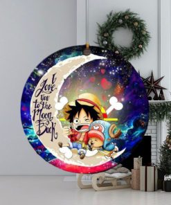 Chibi Luffy And Chopper One Piece Anime Love You To The Moon And Back Galaxy Christmas Decorations Ornament