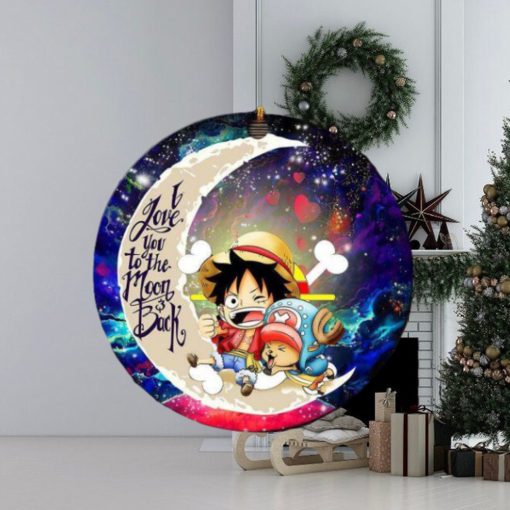 Chibi Luffy And Chopper One Piece Anime Love You To The Moon And Back Galaxy Christmas Decorations Ornament