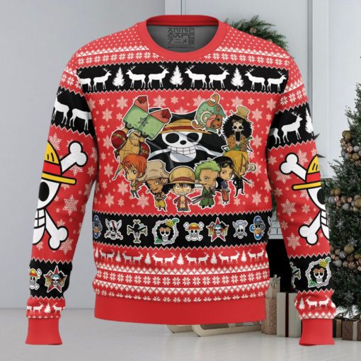 Chibi Straw Hat Pirates One Piece Ugly Christmas Sweater