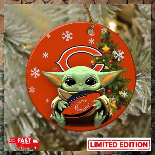 Chicago Bears Baby Yoda NFL 2023 Christmas Tree Decorations Ornament