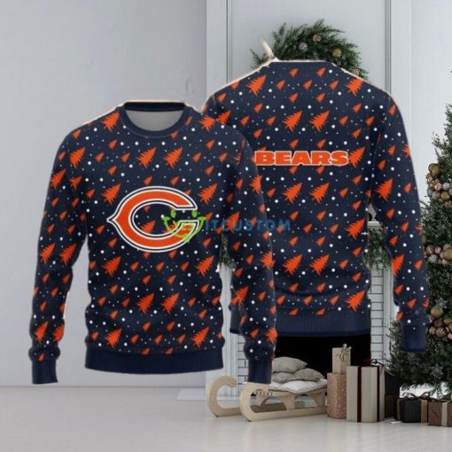 Chicago Bears Christmas Pine Tree All Over Printed Xmas Christmas Ugly Sweater