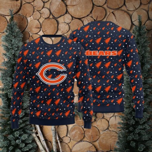 Chicago Bears Christmas Pine Tree Patterns Pattern Knitted Sweater