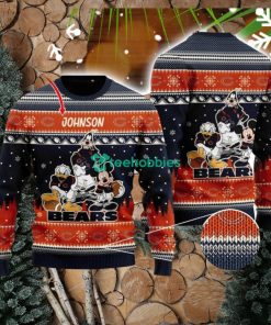 Chicago Bears Disney Donald Duck Mickey Mouse Goofy Custom Name Sport Fans Christmas Gift Ugly Christmas Sweater