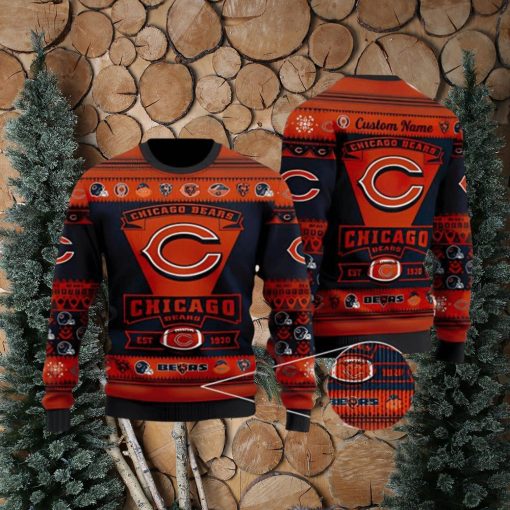 Chicago Bears Football Team Logo Christmas Gift All Over Print Ugly Christmas Sweater